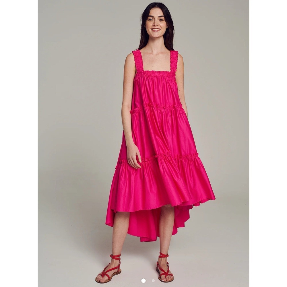 Devotion twins Tinos Hot Pink 100% Cotton Tiered Tank Dress $264